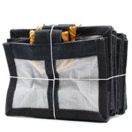 Bolsa de Regalo con Ventana de Yute Puro y Algodón - 2 Ventanas en Negro
