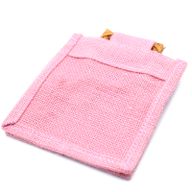 Bolsa de regalo de yute puro y algodón con ventana - 1 Ventana en Rosa