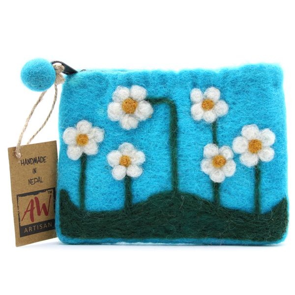 Monederos de Fieltro Natural con Cremallera