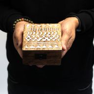 Caja de Madera Blanca - 4x4 Diseño Azteca