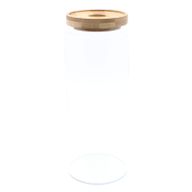 Bote de Cristal con Tapa de Bambú - 25cm