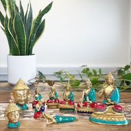 Figura de Buda de Latón - Manos Arriba - 7.5 cm