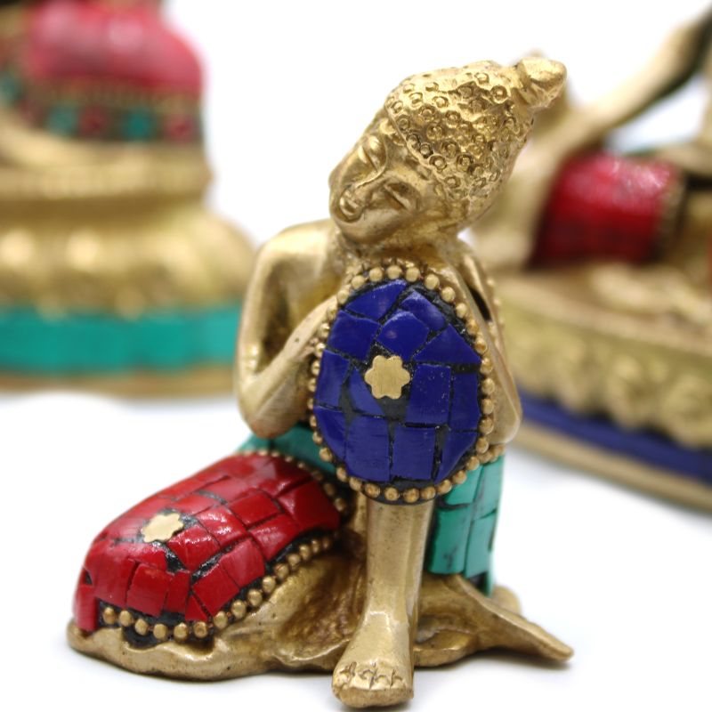 Figura de Buda de Latón - Cabeza Gr- 11.5 cm