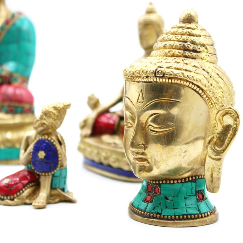 Figura de Buda de Latón - Cabeza Med - 8 cm