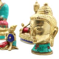 Figura de Buda de Latón - Cabeza Med - 8 cm