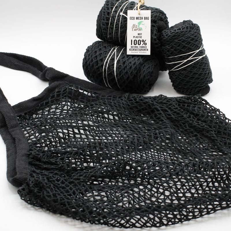 Bolsa de Malla de Algodón Puro - Negro
