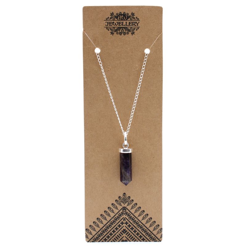 Colgante de Punto Clásico de Piedras Preciosas - Amatista