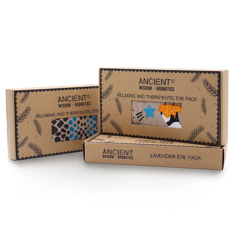 Almohada para los ojos de algodón natural lavanda y juco en caja de regalo - Leonardo Nocturno