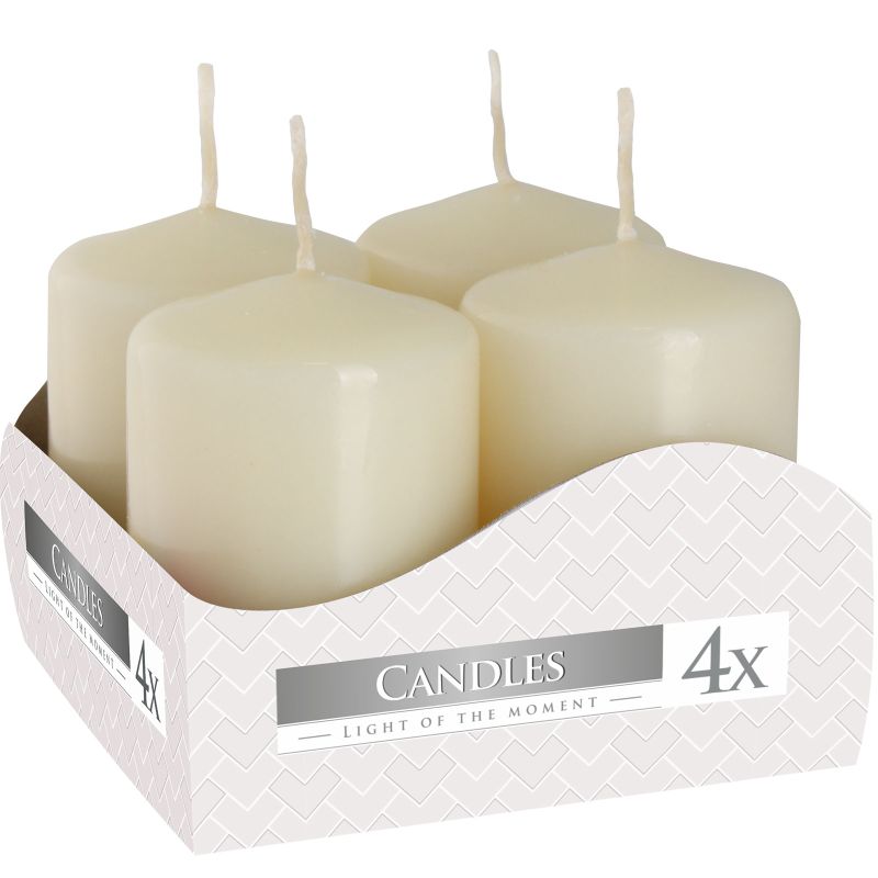 Set de 4 velas de pilar 40x60mm - Marfil