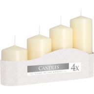 Set de 4 velas de pilar 50mm (11/16/22/33H) - Marfil