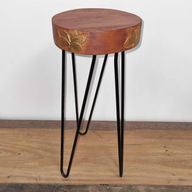 Soporte para plantas de madera de Albasia - Terracota y detalle negro
