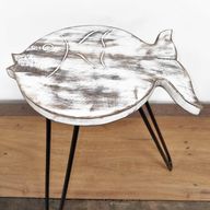 Mesa de Madera de Albasia - Blanqueado