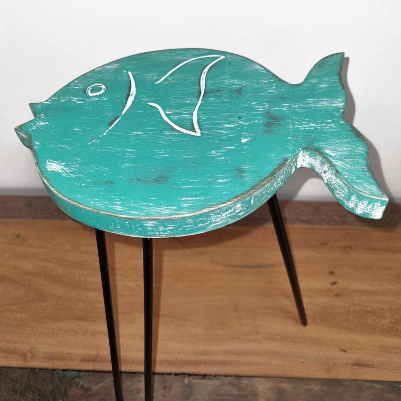 Mesa de madera Albasia - Turquesa