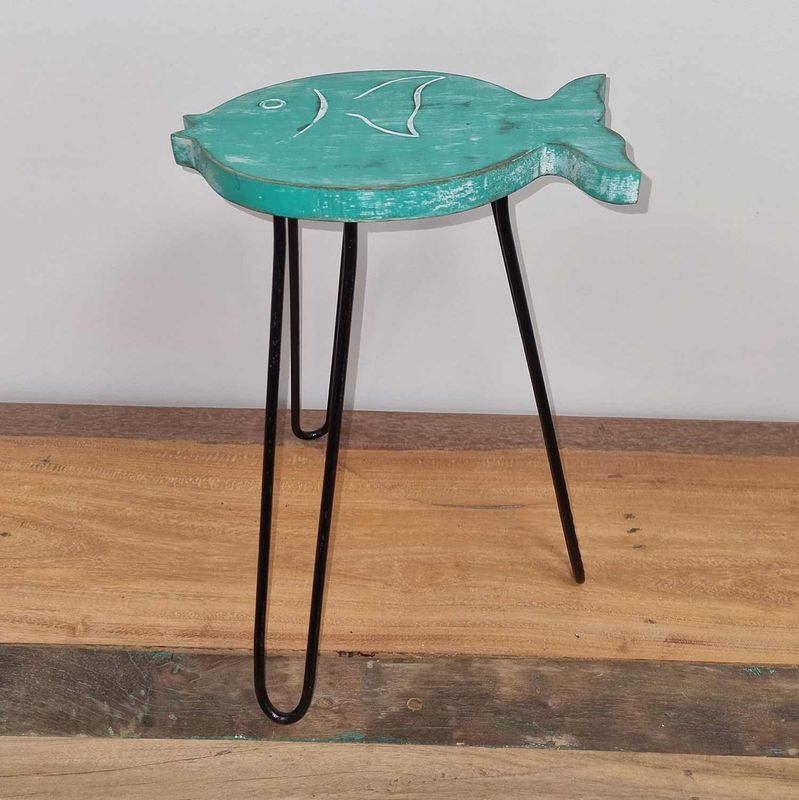 Mesa de madera Albasia - Turquesa