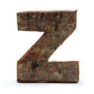 Letra de Corteza Rústica - "Z" (12) - Pequeña 7cm