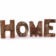 Juego de Letras Corteza Rústica - HOME (4x3) - Pequeño 7cm