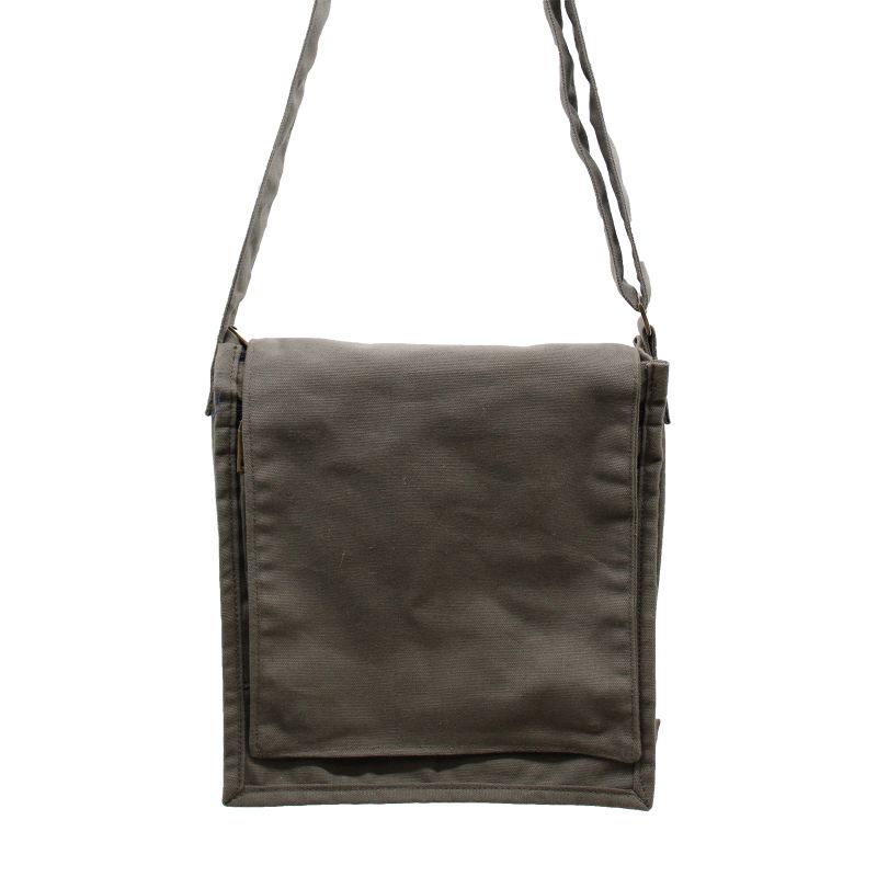 Bolso mensajero de lona de algodón - grafito