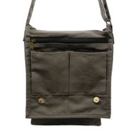 Bolso mensajero de lona de algodón - grafito