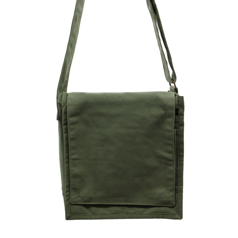 Bolso mensajero de lona de algodón - Verde