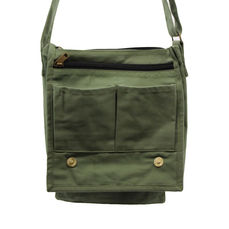 Bolso mensajero de lona de algodón - Verde