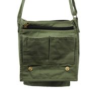 Bolso mensajero de lona de algodón - Verde