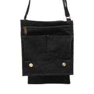 Bolso mensajero de lona de algodón - Negro