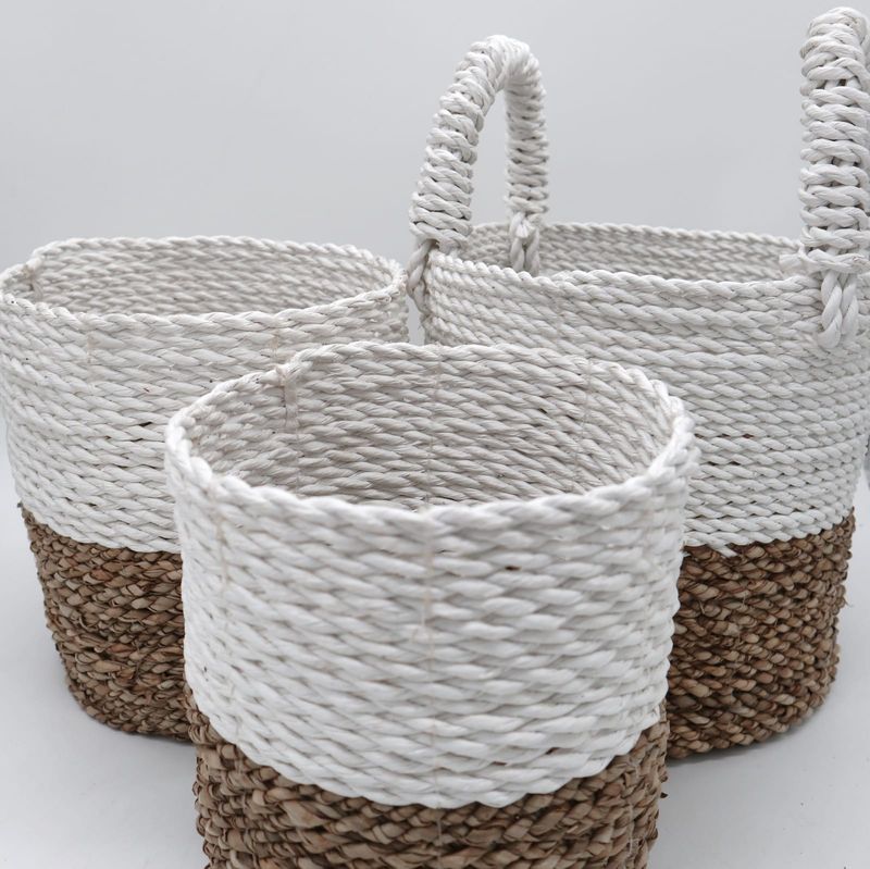 Juego de cestas de algas marinas - Blanco natural