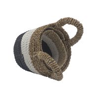 Juego de cestas de algas marinas - Naranja/Natural/Blanco