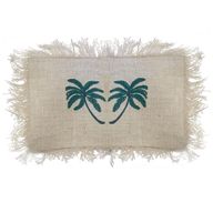 Funda de Cojín de Lino 30x50 Palmera con Flecos
