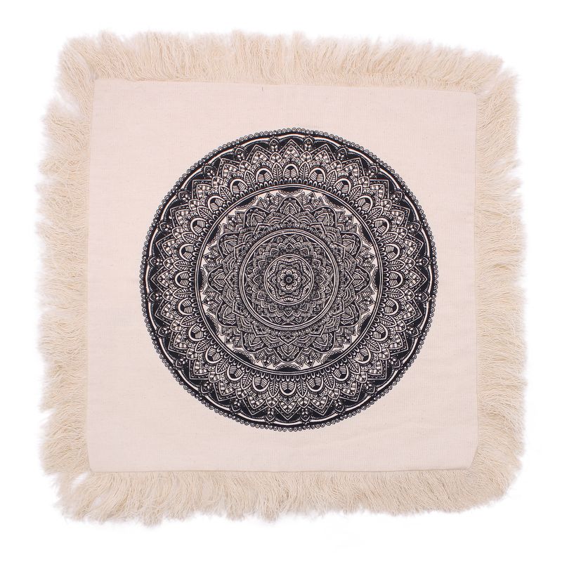 Cojín Mandala Tradicional - 45x45cm - negro