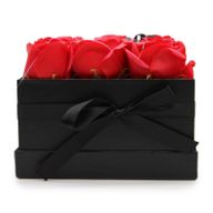 Caja de Regalo - Flor de Jabón 9 Rosas rojo - cuadrado