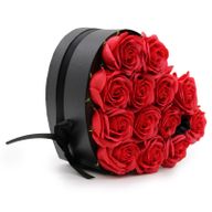 Caja de Regalo - Flor de Jabón 13 Rosas rojo - corazon