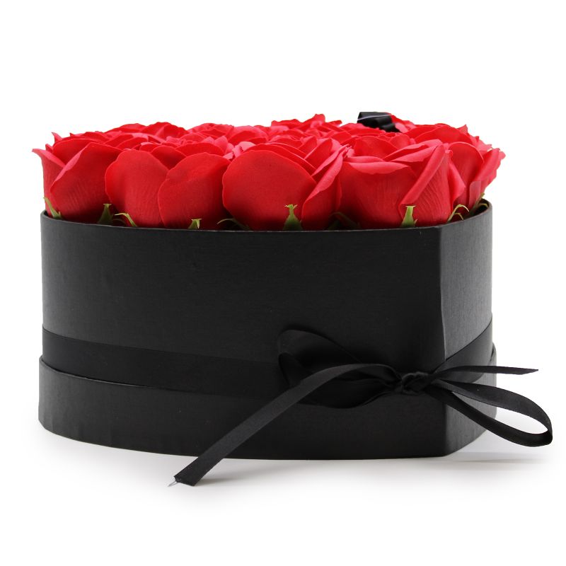 Caja de Regalo - Flor de Jabón 13 Rosas rojo - corazon