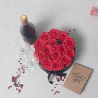 Caja de Regalo - Flor de Jabón 14 Rosas rojo - ronda