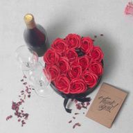 Caja de Regalo - Flor de Jabón 14 Rosas rojo - ronda