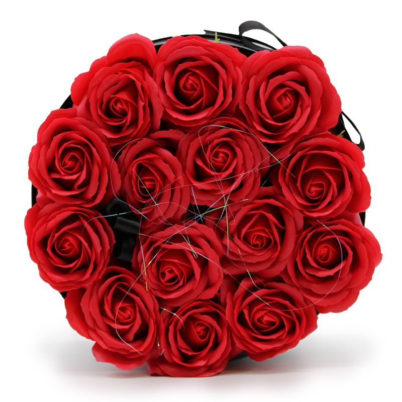 Caja de Regalo - Flor de Jabón 14 Rosas rojo - ronda