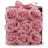 Caja de Regalo - Flor de Jabón 9 Rosas Rosas - cuadrado
