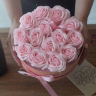 Caja de Regalo - Flor de Jabón 13 Rosas Rosas - corazon