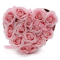 Caja de Regalo - Flor de Jabón 13 Rosas Rosas - corazon