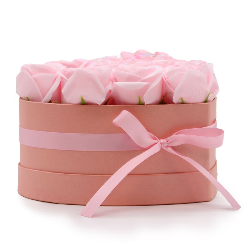 Caja de Regalo - Flor de Jabón 13 Rosas Rosas - corazon