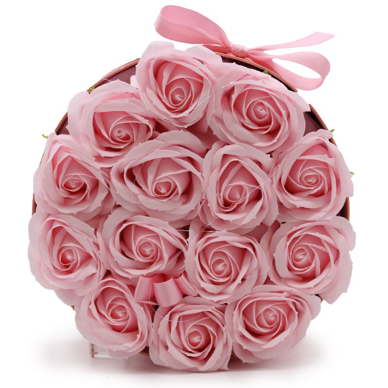 Caja de Regalo - Flor de Jabón  14 Rosas Rosas - ronda