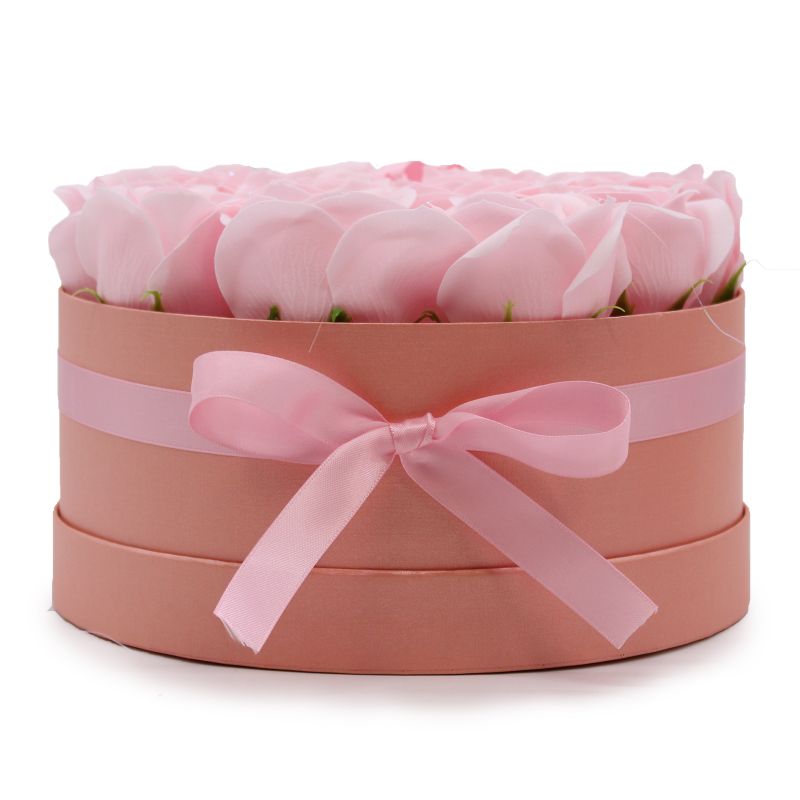 Caja de Regalo - Flor de Jabón  14 Rosas Rosas - ronda