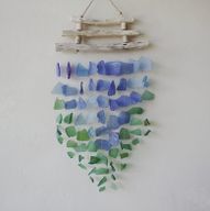 Carillón de vidrio reciclado - Azul y verde