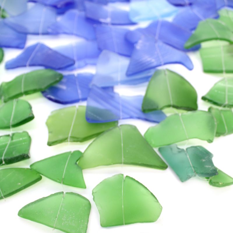 Carillón de vidrio reciclado - Azul y verde