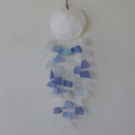 Carillón vidrio reciclado - Azul y Blanco