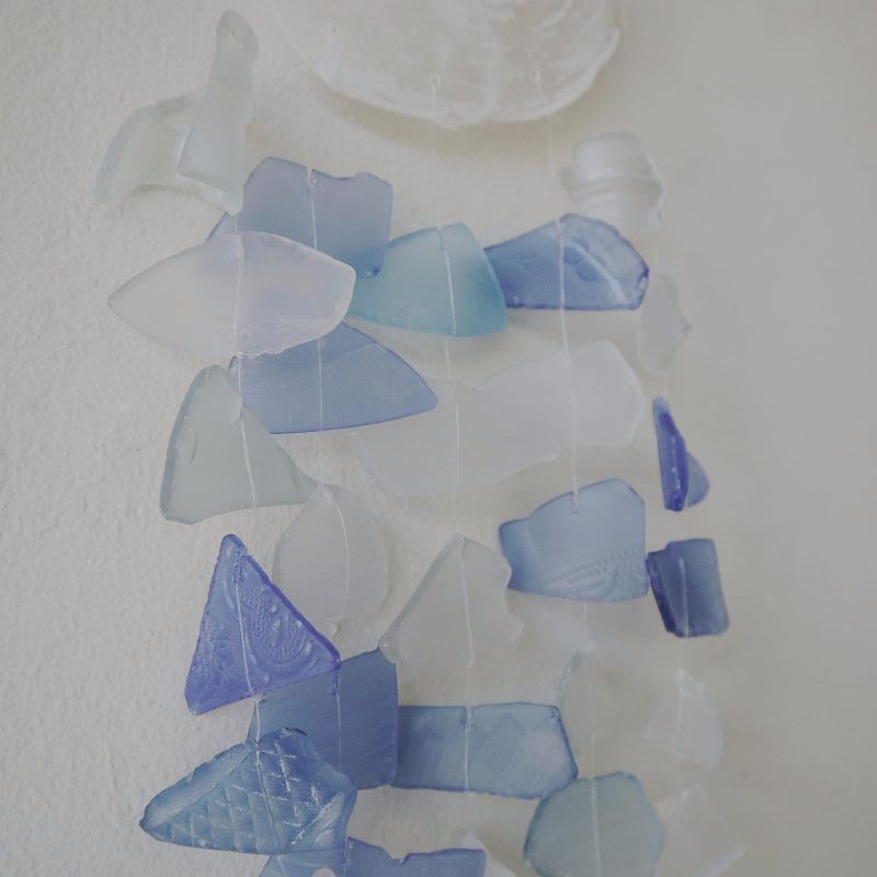 Carillón vidrio reciclado - Azul y Blanco