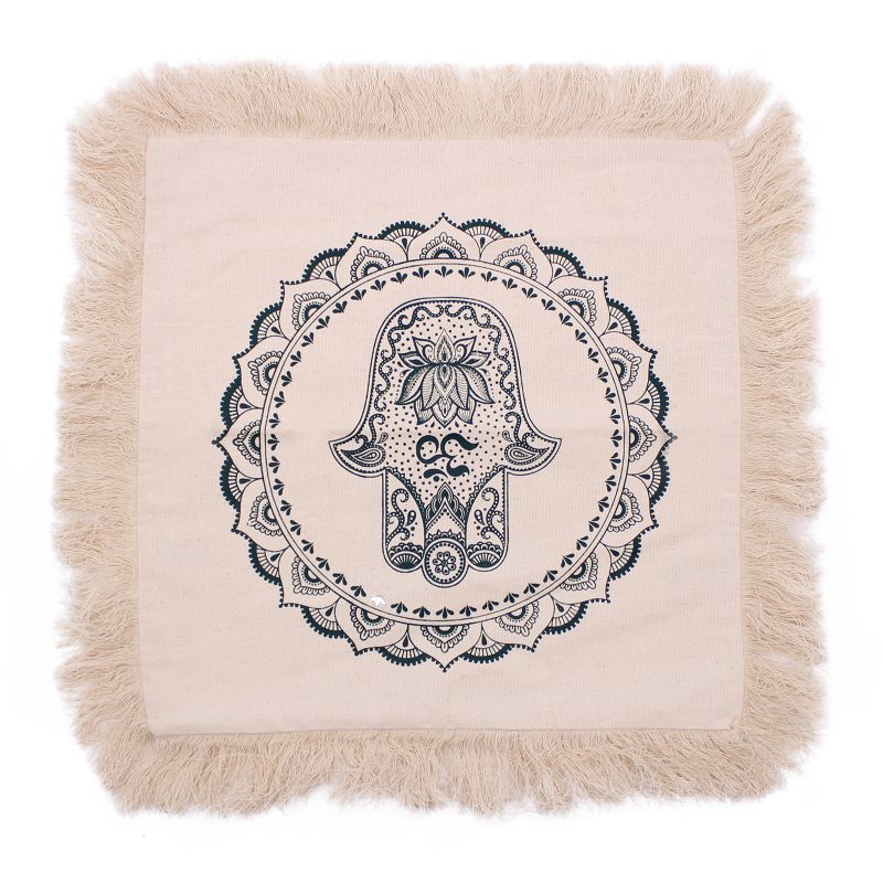 Cojín Hamsa Mandala - 45x45cm - verde