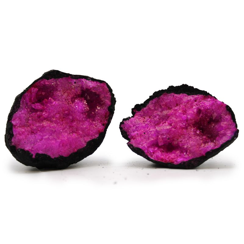 Geodas de calcita coloreada - Piedra Negra - Rojo Oscuro