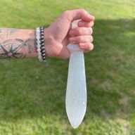Cuchillo Ritual Selenite Lrg - Espiral (25cm)