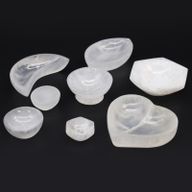 Cuenco hexagonal de selenita - 15cm